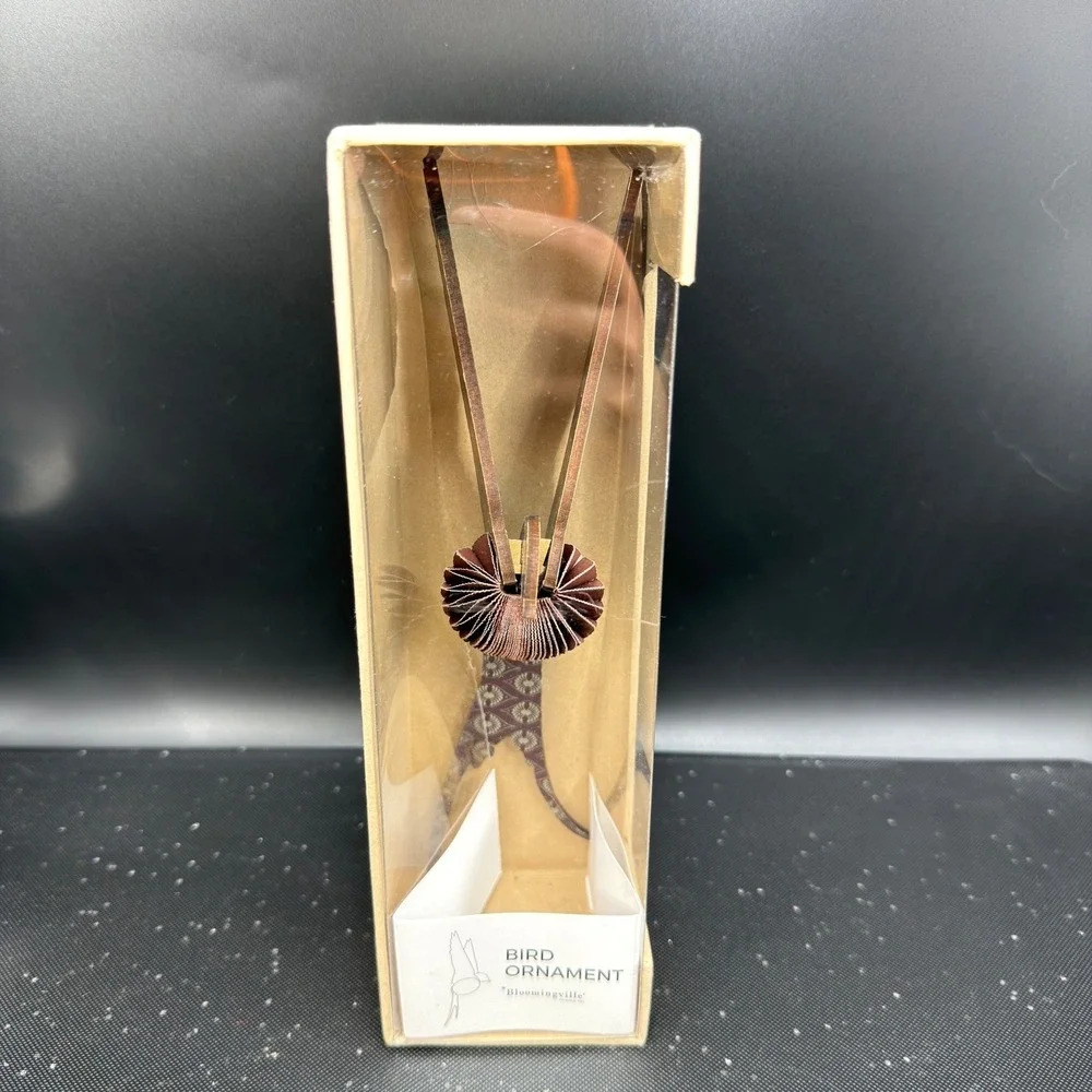 Bloomingville Bird Ornament Brown Patterned Hanging Decor 8.5‎ Inch New in Box